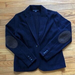 Brooks Brothers Wool Blue Blazer Elbow Patches